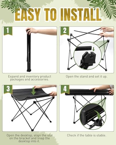 Maraiss Foldable Aluminium Camping Table with Storage Bag, Compact Outdoor Camp Kitchen Table for Cooking, Picnic & Beach Use — view 6