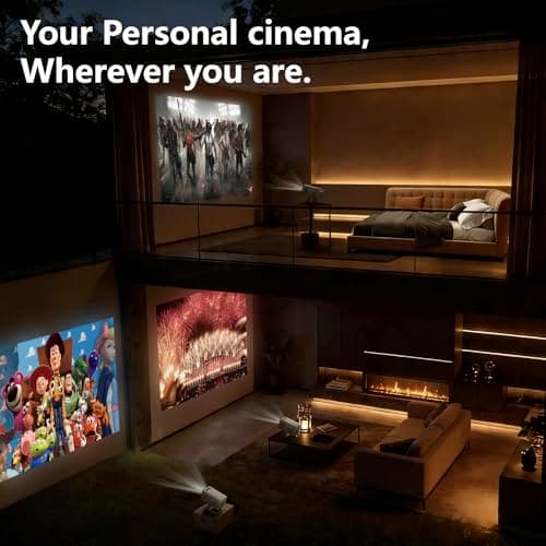 Mini Projector with WIFI 6 and Bluetooth 5.4, Smart Portable Projector Supports 4K 1080P, projector for bedroom with Auto Keystone, Movie Projector with 180° Adjustable Stand. — view 5