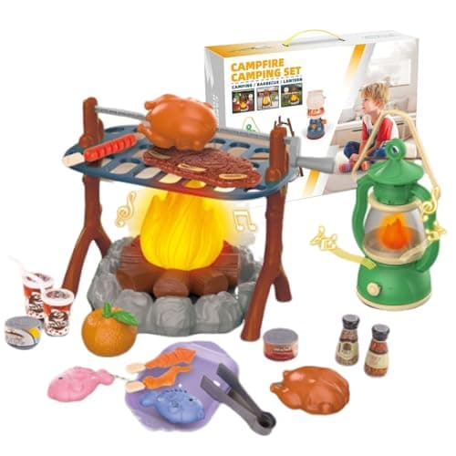 Kids Pretend Camping Toy, Kids Campfire Set Game, Kitchen Camping Gear For Outdoor Pretend-Play Game, Indoor Outdoor Educational Toys For Children Aged 3-6