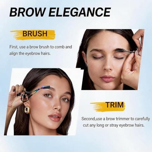 Rainbow Eyebrow Scissors Set, 5Pcs Brow Grooming Kit with Trimmer Razor & Comb, Stainless Steel Eyebrow Trimmer for Men & Women, Precision Brow Scissors with Eyelash Comb — view 4