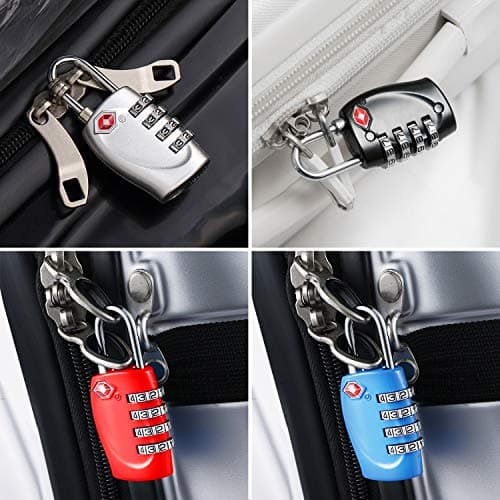 TRIXES 4-Pack TSA Approved Certified Luggage Lock with 4-Digit Combination, Padlocks for Travel, Baggage, Suitcases & Backpacks, Heavy Duty Padlock for Gym & Travel Use - Secure Travel Sentry Locks — view 5
