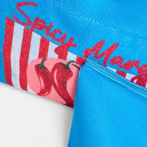 OHS Large Beach Bags for Women, Spicy Margs Slogan Beach Tote Bag with Matching Zip Pouch Waterproof Lining Reusable Grocery Bags for Women Travelling Shopping Pool, Blue — view 5