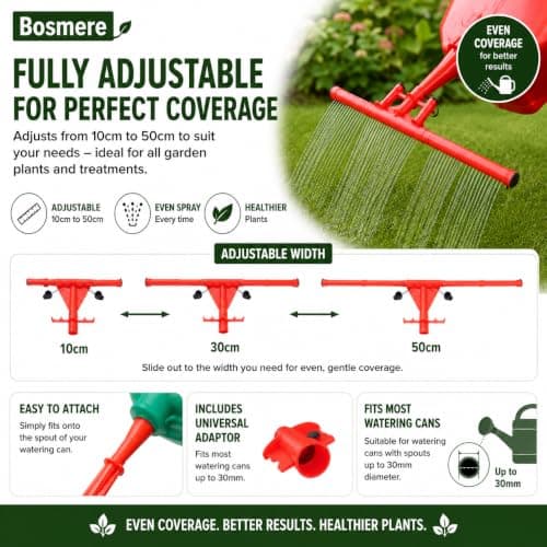 Bosmere N574 Garden Care Watering Can Sprinkler Bar, Red — view 3