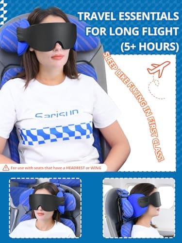 SARISUN Travel Pillows for Airplanes, Stable Head Support, Travel Essential — view 2