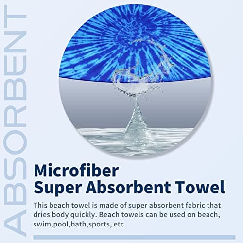 Haleey 2 Pack Microfiber Lightweight Beach Towel 180x80 Extra Large Thin Sand Free Towels Travel Swim Pool Yoga Gym Camping for Adults Beach Essentials Accessories Vacation Gift — view 6