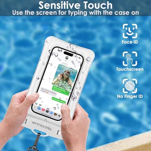 TECHGEAR Waterproof Phone Pouch, IPX8 Floating Case for Swimming, Waterproof Phone Bag with Lanyard Compatible for iPhone 17 16e 16 15 14 13, Samsung Galaxy S25 S24 S23 S22+ S21 Ultra A17 A36 A26 A16 — view 3