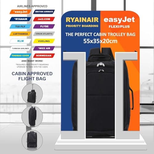 5 Cities 55cm Backpack Trolley Cabin Bag with Wheels, Hand Luggage — view 3
