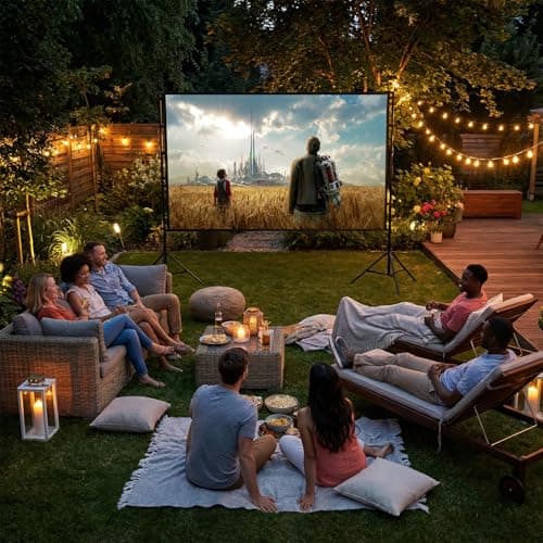 Wootfairy 120 inch Projector Screen and Stand with Carry Bag 4K HD Screen — view 6