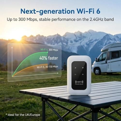 5G Mobile WiFi Portable Hotspot Router, Unlocked SIM Card Slot, Up to 300 Mbps Ultra-Fast Internet,Pocket-Sized MiFi Modem for Travel & Remote Work, Connect Up to 10 Devices | WiFi 6 — view 2