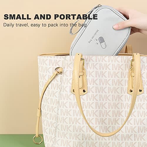 Olymajy 2 Pieces First Aid Kit Bags, Empty Medicine Bags, First Aid Bag Portable Grey Medical Medicine Bags for Outdoor Camping, Travel, Work — view 3