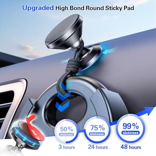 volport Adhesive Sticky Pads 8 Pack 23mm for Magnetic Car Dashboard Phone Mount Base, 2 PCS 35mm for Socket Mount Base & Collapsible Grip, Extra Strong Heat Resistant Mounting Tape Replacement — view 5