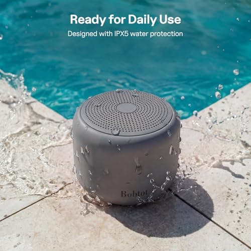 Bobtot Portable Bluetooth Speakers with Strap Mini Speaker, Dark Gray — view 4