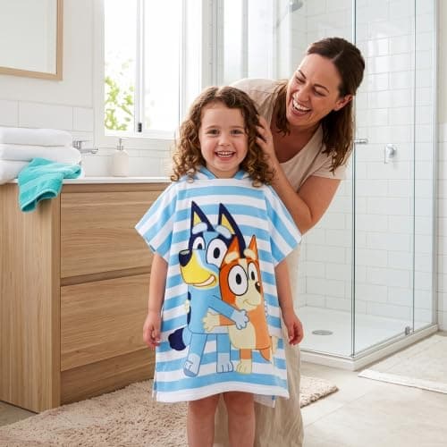 Bluey and Bingo Boys and Girls Swimming Beach And Bath Towel One Size Blue — view 2