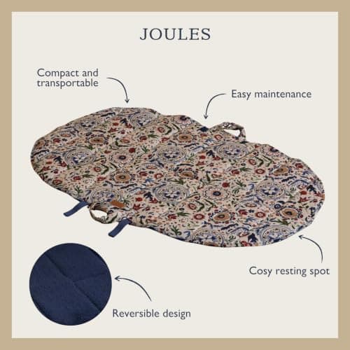 Rosewood x Joules Festival Floral Travel Mat for Dogs – Foldable Portable Pet Mat, Easy-Carry, Washable, Stylish Joules Print Dog Travel Bed for Car, Home and Holidays — view 2