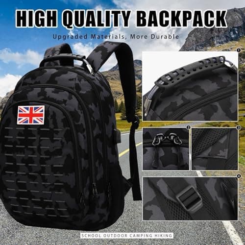 Houart 40L Tactical Military Rucksack Waterproof Backpack with USB Port — view 4