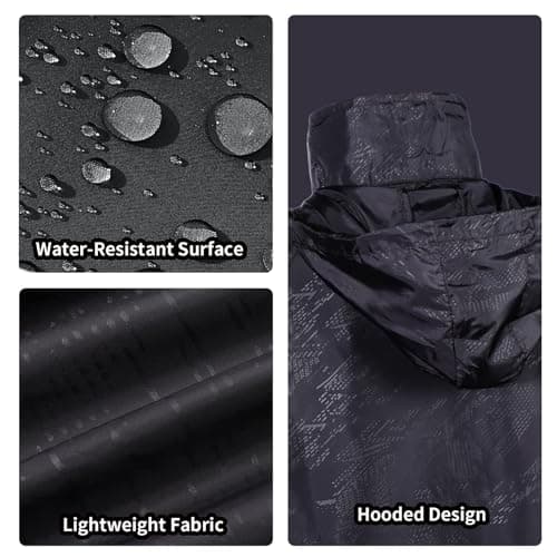 Mayoii Lightweight Waterproof Jacket for Men and Women Packable Windbreaker Raincoat, Breathable Hiking Shell Waterproof Jacket Womens Outdoor Gear (UK, Age, One Size, Regular, Standard, Black-L) — view 5