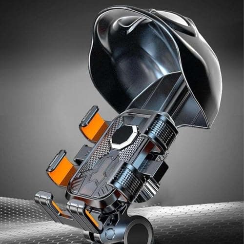 Mobile Phone Holder for Motorcycle, Anti-Vibration Clamp with Hood — view 3