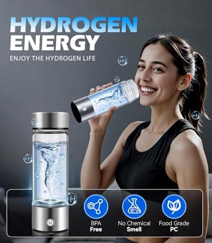 2026 NO.1 Upgraded Hydroh Hydrogen Water Bottle Uk【48h H₂ Power – Zero Perm】Hydro Water Bottle【3000PPB H₂ – 3x w/SPE/PEM】100% Leakproof NCE Nano Electrolysis【Silver】 — view 6