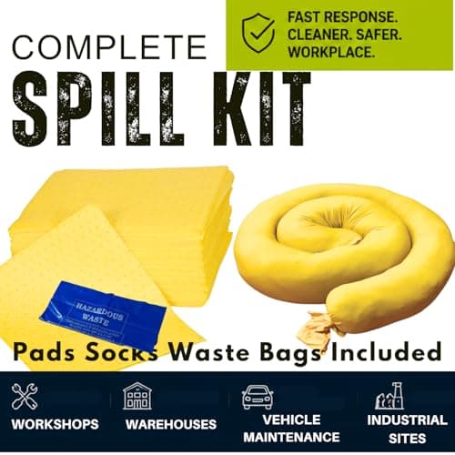 50L Chemical Emergency Spill Kit Grab Bag - Fast Acting Absorbent Pads and Mini Booms for Oil Fuel Chemicals and Hazardous Liquids - Industrial Cleanup for Workshops Garages Laboratories and Vehicles — view 3