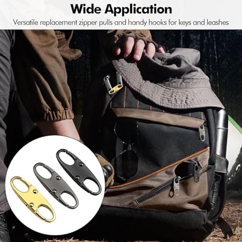 Lunhoo 6 Pcs Carabiner Zipper Clips, Small Snap S Hooks, Anti-Theft Zipper Pull Locks for Travel Bag, Backpack, Luggage, Outdoor Sporting, Universal Zip Pull Replacement Repair Kits — view 5