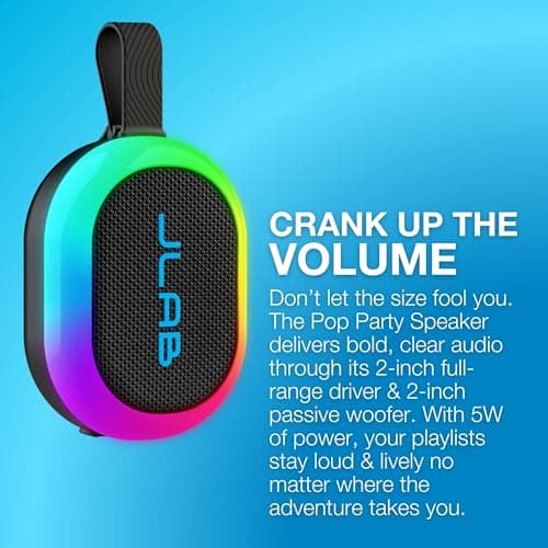 JLab Pop Party Ultra-Portable Small Bluetooth Speaker, Navy — view 3