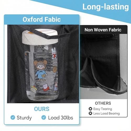 MISSLO 2 Packs Narrow Door Shoe Storage Over Door Organiser Small Hanging Shoe Rack Holder Hanger for Wardrobe with Clear Mesh Pocket for Bathroom, RV, Pantry, Camping (Black) — view 4
