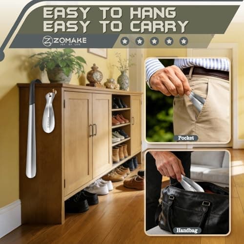 ZOMAKE Shoe Horn Long Handled, Long Shoehorn Metal (42cm/19cm - 3 pcs) — view 4