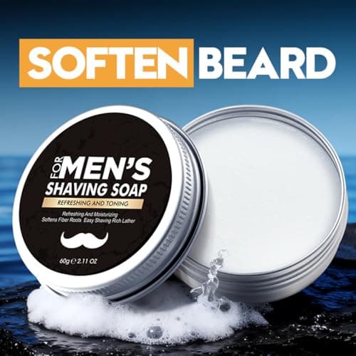 2PCS Shaving Soap for Men, Shaving Cream for Traditional Wet Shave — view 6