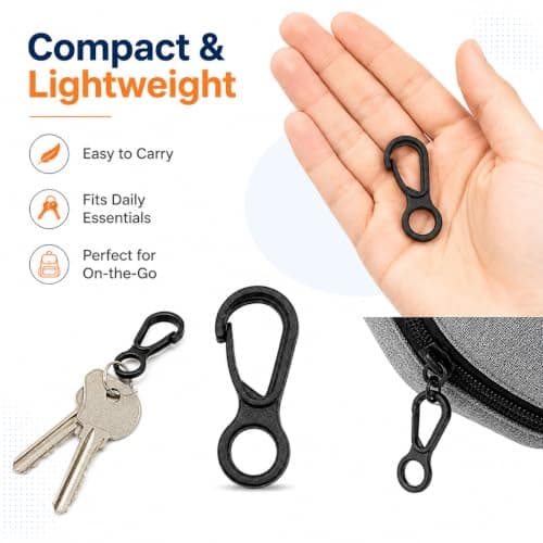 Anti-tangling Lightweight Plastic Hooks, 10Pcs Dual Swivel Carabiner Clips, Small Snap Buckle for Camping Tent Accessories, Durable Cord Hanging Clips for Backpacking Outdoor Organising — view 4