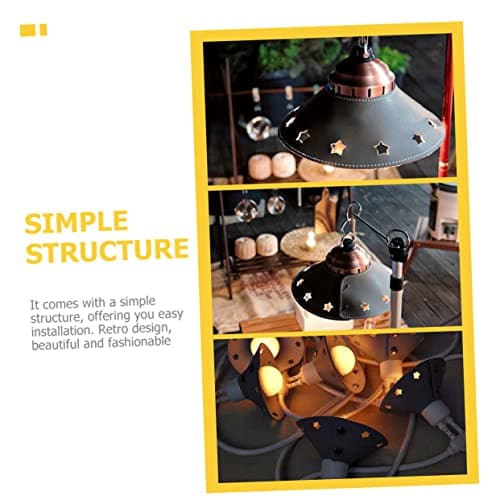 KONTONTY Leather Lamp Shade for Camping Lanterns, Small Black Pendant Lampshade Cover Set of 2, Outdoor Travel Hanging Light Shade for Tent and Hiking — view 5