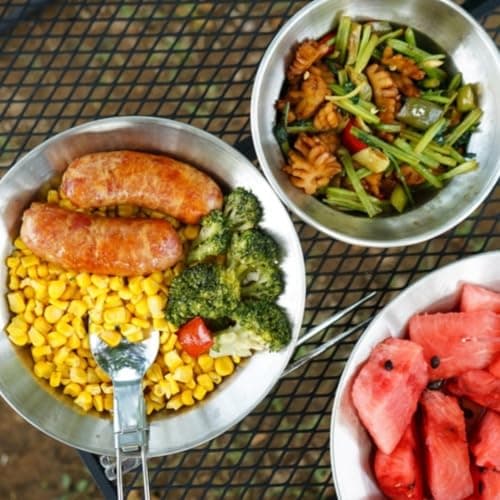 Camping Mess Kit 12 Piece Stainless Steel With Carry Bag — view 6