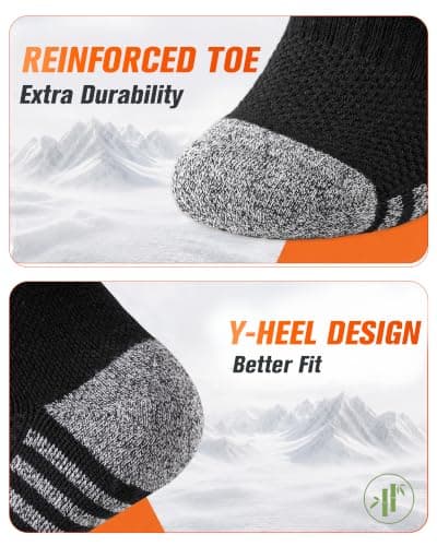 Niofind Mens Bamboo Thermal Socks, 6 Pairs Full Cushioned Breathable Socks — view 5