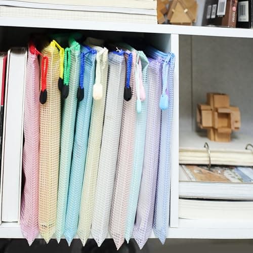 Mutsitaz 10 Pack A4 Plastic Wallets File Bags, A4 Document Wallets with Zipper, Document Folder, Zip Lock Bags, Document Zipper Bags, Zipper Plastic Folder for School, Travel, Home, Office — view 4