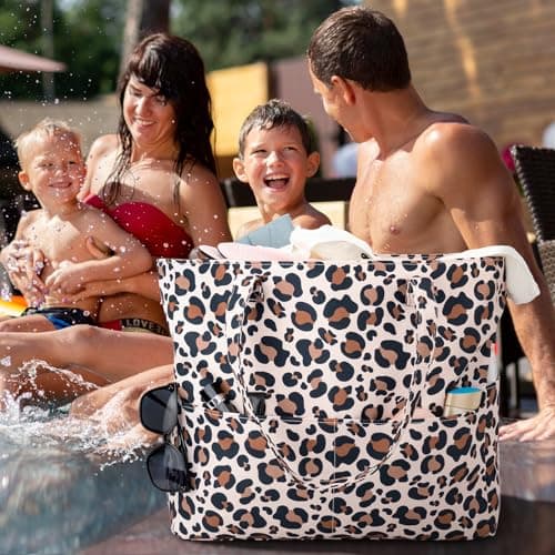benpen Large Beach Bag for Women:Summer Beach Tote Bag with Zip — view 3