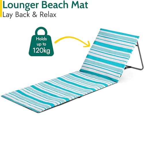 Trail Beach Mat With Adjustable Backrest, Folding Sun Lounger, Lightweight Portable Sunbathing Recliner with Pocket and Carry Handle — view 4