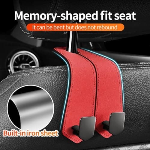 Corelisear Suede Car Seat Hook Double Storage Organizer(Carbon Fiber Model) — view 3