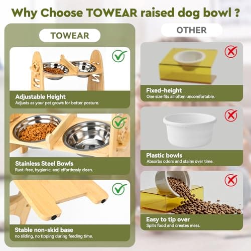 Raised Dog Bowls with Stand 6 Level Adjustable,2 Stainless Steel Pet Bowls — view 4