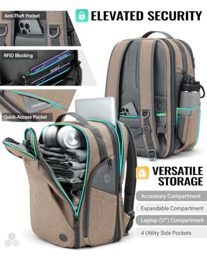VANKEV Expandable Travel Laptop Backpack Underseat Cabin Bag For EasyJet — view 3