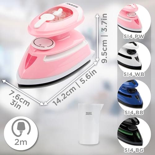 Duronic Travel Iron SI4 PW Portable Steam Irons with Dual Voltage Lightweight Electric Mini Iron with Ceramic Plate 420W Compact Iron for Travelling Sewing & Holidays — view 2