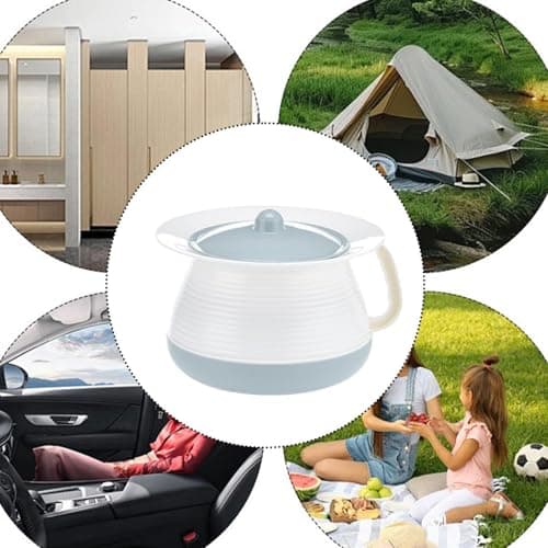 Chamber Pot with Lid - Bedside Urinal with Handle, Portable Potty for Adults, Elderly, Bedridden, Ideal for Bedroom, Home, Car, Camping & Travel — view 5