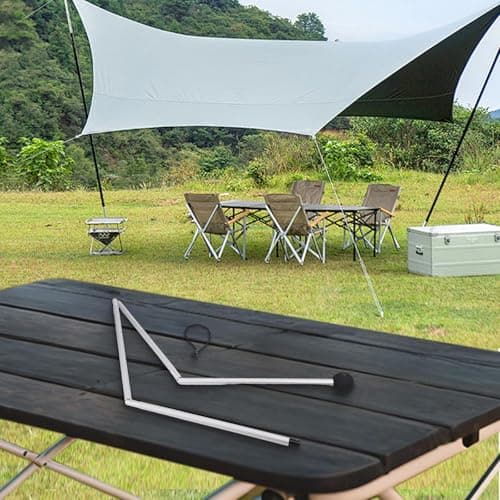 Evenoonest Foldable Beach Canopy Pole, Aluminum Shelter Tarp Stand — view 3