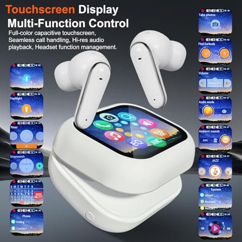 Wireless Earbuds Touch Screen Earphones ANC Noise Cancelling HiFi 6EQ Modes — view 2