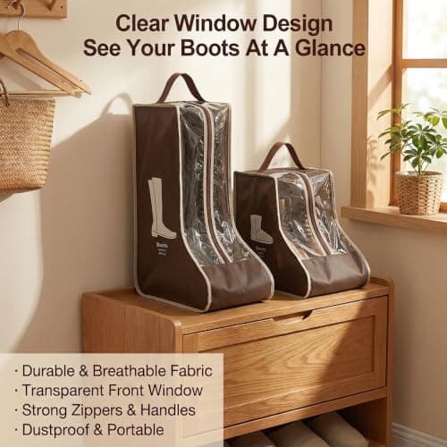SHIQUAN 4 Set Boot Storage Boot Bag, 2 Long and 2 Short Styles, Brown — view 5