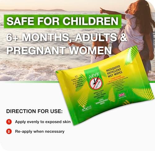 THEYE, Mosquito Repellent Wipes, 100% Natural Plant-Based Insect Repellent, DEET-Free, Alcohol-Free, Up to 6 Hours Protection, for Sensitive Skin, 12 Wipes — view 6