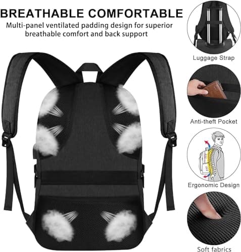 VSNOON Anti-Theft Laptop Backpack, 18.4 inch Business Laptop Bag — view 5