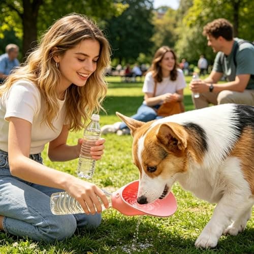Pet Water Bottle – Portable Dog Drinking Dispenser, Reusable Outdoor Flask, Leakproof Travel Hydration Container For Walking Hiking Pet Care Outdoor Use — view 3