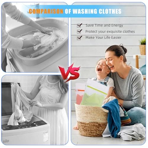 6 Pack Mesh Laundry Bags,Laundry Bags for Washing Machine,Reuse Washing Bag for Laundry, for Delicates Blouse, Hosiery, Underwear, Bra, Lingerie, Baby Clothes（2M 30x40 2L 40x50 2XL 50x60） — view 5