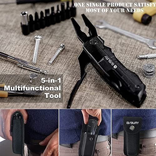 BIBURY 5 in 1 Multitools,Foldable Pliers Stainless Steel Camping Multi Tool — view 5