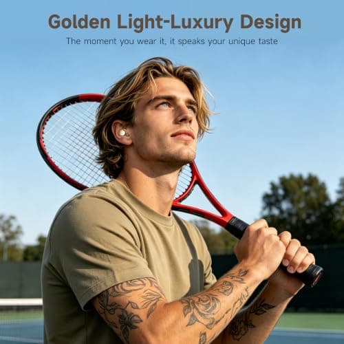 FADCAMELOS Aesthetic Upgraded Wireless Earbuds 2-in-1 with Day & Night Modes (Vintage Gold) — view 3