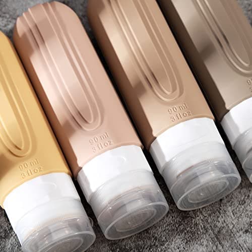Mrsdry Travel Bottles for Toiletries, Tsa Approved 3oz Travel Size Containers BPA Free Leak Proof Refillable Liquid Silicone Squeezable Travel Accessories for Shampoo Conditioner Lotion (4 Pack) — view 5